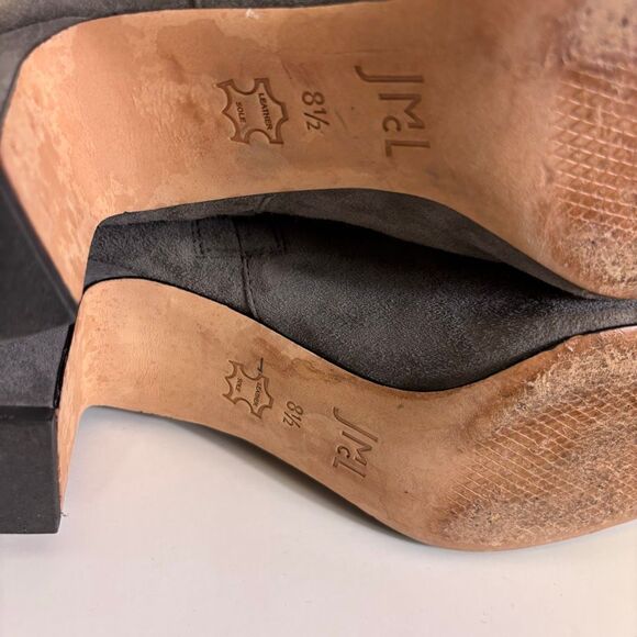 J. McLaughlin Grey Suede Heeled Knee High Tall Pull On Boots 8.5 - Picture 9 of 9